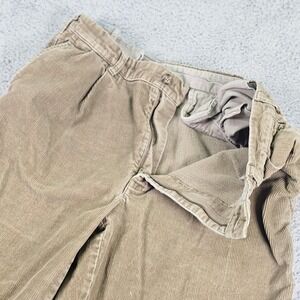 L.L. Bean Pants Mens 36x34 Beige Double L Classic Fit Corduroy Pleated Straight